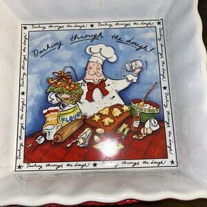 Dashing through the dough brownie dish with wicker basket